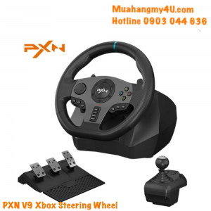 PXN V9 Xbox Steering Wheel, 270/900°Gameing Racing Wheels with 3-Pedals and Shifter Bundle 