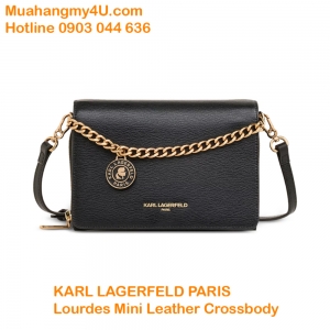 KARL LAGERFELD PARIS Lourdes Mini Leather Crossbody