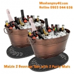 Malzie 2 Beverage Tubs with 2 Party Mats