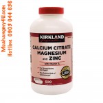 Kirkland Signature Calcium Citrate Magnesium and Zinc, 500 Tablets