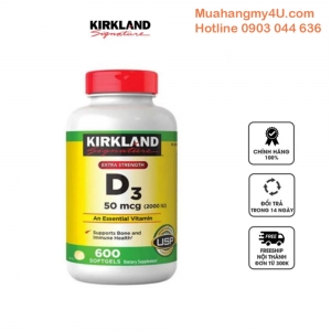 Kirkland Signature -  Extra Strength D3 50 mcg., 600 Softgels