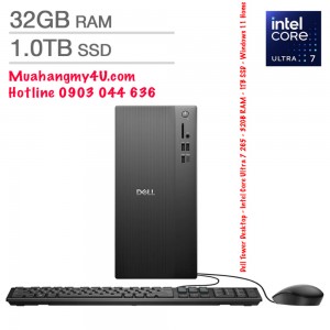 Dell Tower Desktop - Intel Core Ultra 7 265 - 32GB RAM - 1TB SSD - Windows 11 Home 