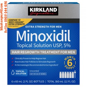 Kirkland Signature Hair Regrowth Treatment Extra Strength for Men, 5 percents Minoxidil Topical Solution, 2 fl oz, 6-pack