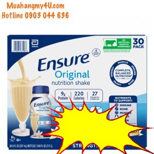 Ensure Original Nutritional Drink, Vanilla, 8 fl oz, thùng 30 Chai