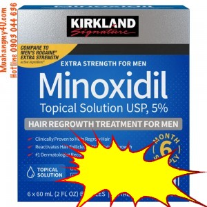Kirkland Signature Hair Regrowth Treatment Extra Strength for Men, 5 percents Minoxidil Topical Solution, 2 fl oz, 6-pack
