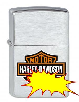Brushed Chrome, Harley Davidson Color Bar & Shield