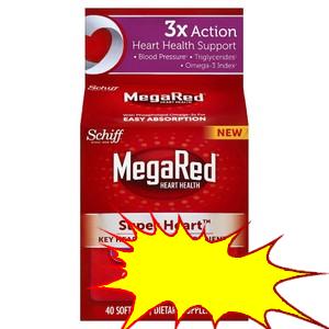 MegaRed Super Heart Omega 3 Krill Oil Plus CoQ10 & Vitamin D - 40 Count