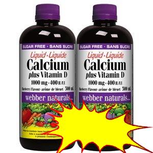 webber naturals® Liquid Calcium plus Vitamin D Blueberry Flavour -- 2 x 500 mL
