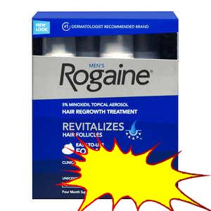 Rogaine for Men Hair Regrowth Treatment Extra Strength 4-pack Foam Solution