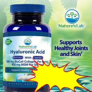 Nature´s Lab Hyaluronic Acid BioCell Collagen with OptiMSM , 180 Vegetarian Capsules