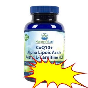 Nature´s Lab CoQ10 + Alpha Lipoic Acid + Acetyl L-Carnitine HCl, 120 Vegetarian Capsules