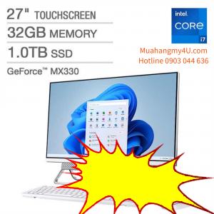 Dell Inspiron 27 7000 Series All-in-One Touchscreen Desktop - 11th Gen Intel Core i7-1165G7 - GeForce MX330 - 1080p - Windows 11